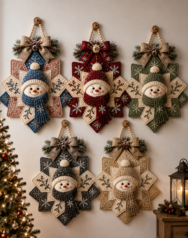 Snowflake Snowman Wall Hanging Quilt Pattern PDF
