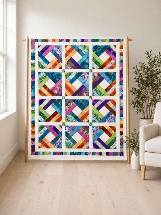 Diamond Log Cabin Quilt Pattern PDF