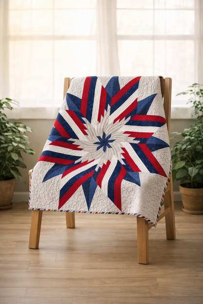 Patriotic Star Quilt Pattern PDF – Modern Lone Star Quilt