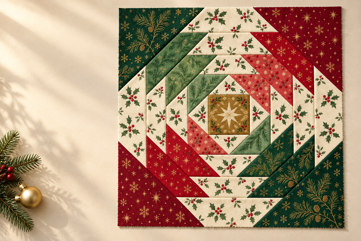 Classic Holly Christmas pineapple block with space for a campaign headline