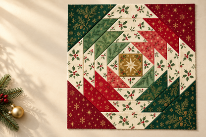 Classic Holly Christmas pineapple block with space for a campaign headline