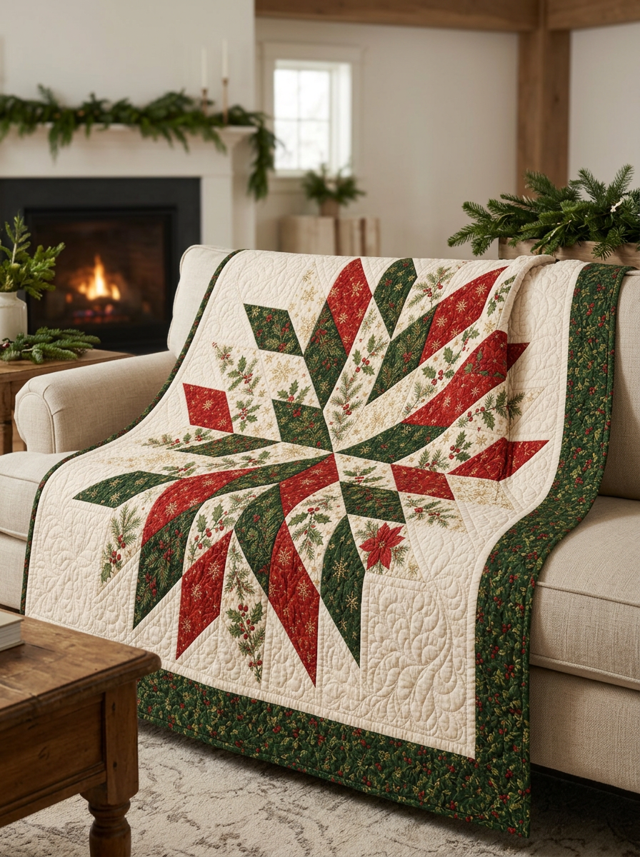Chrismas Star Quilt Pattern PDF