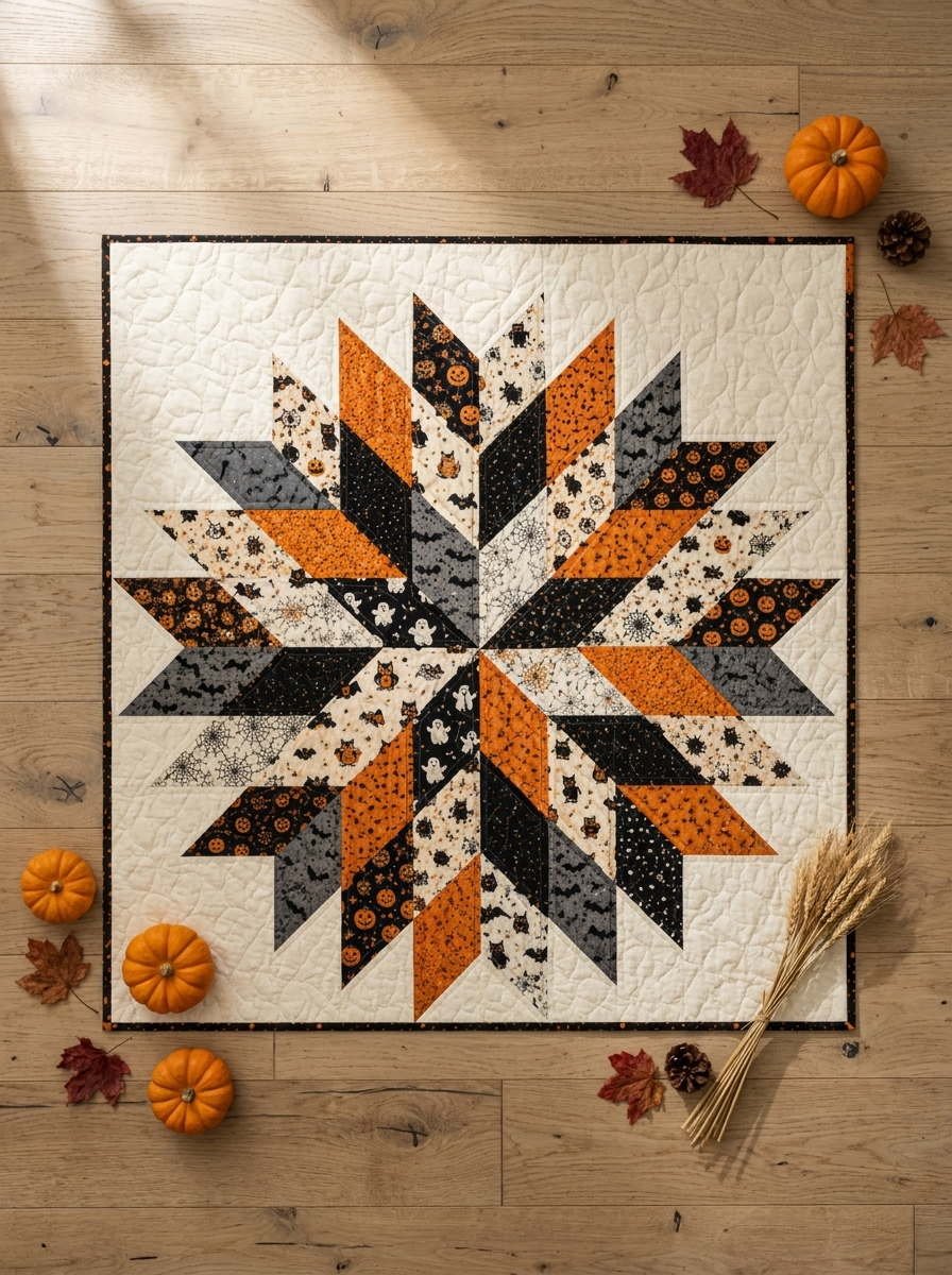 Midnight Pumpkin Star Quilt Pattern PDF