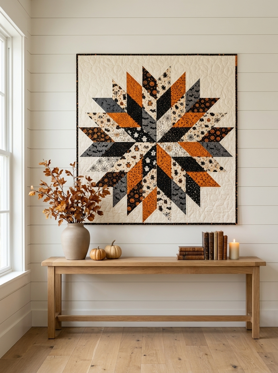 Midnight Pumpkin Star Quilt Pattern PDF