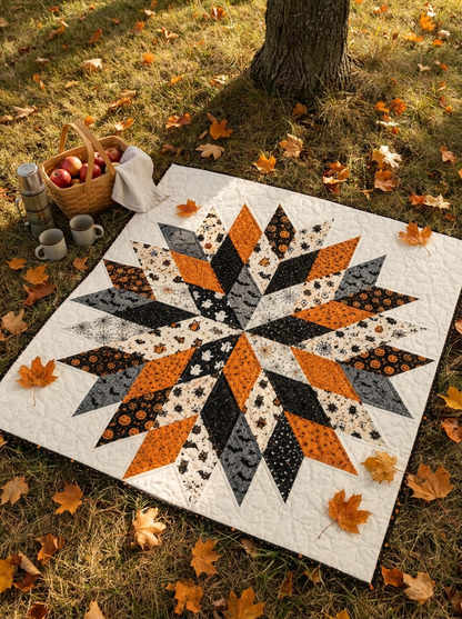 Midnight Pumpkin Star Quilt Pattern PDF