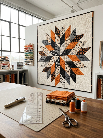 Midnight Pumpkin Star Quilt Pattern PDF