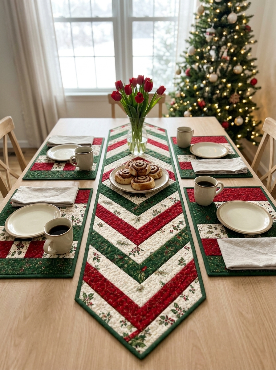 Braided Table Runner and Placemats PDF Quilt Pattern