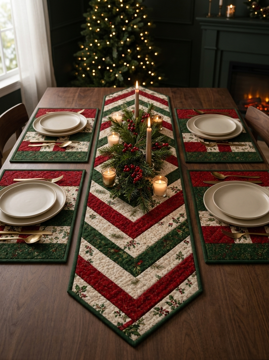 Braided Table Runner and Placemats PDF Quilt Pattern