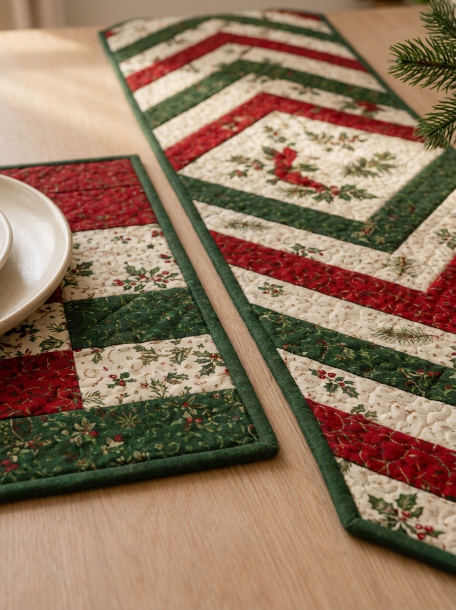 Braided Table Runner and Placemats PDF Quilt Pattern