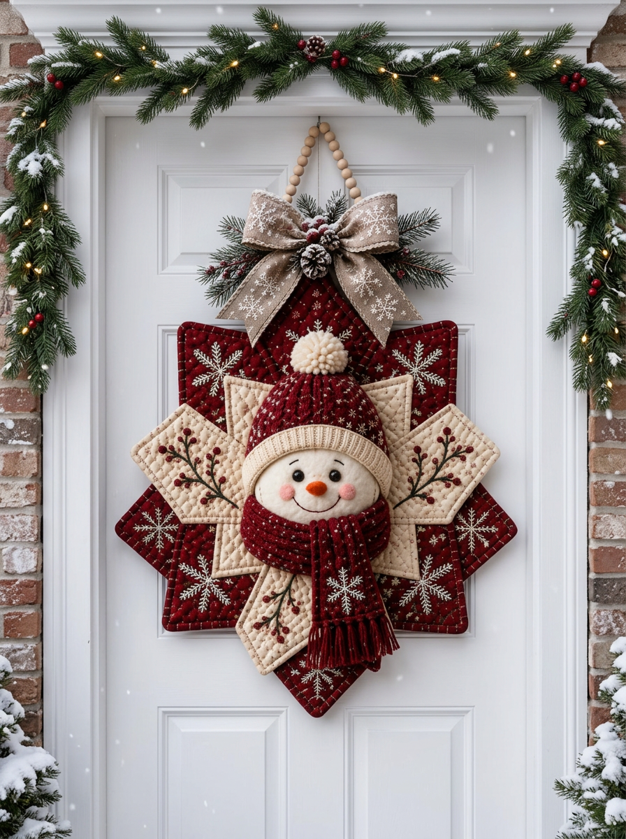 Snowflake Snowman Wall Hanging Quilt Pattern PDF
