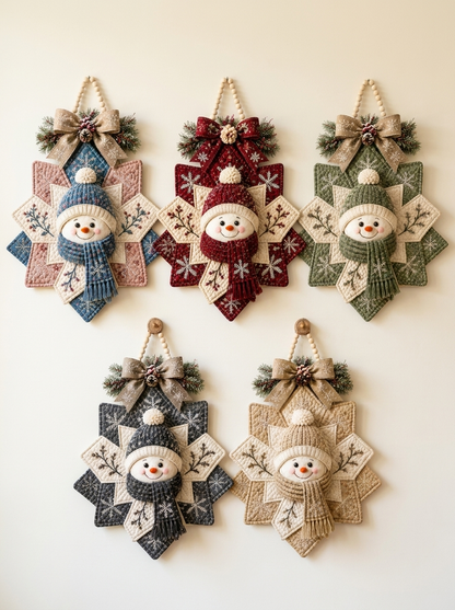 Snowflake Snowman Wall Hanging Quilt Pattern PDF