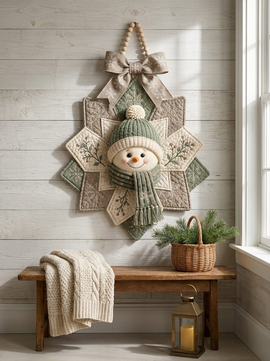 Snowflake Snowman Wall Hanging Quilt Pattern PDF