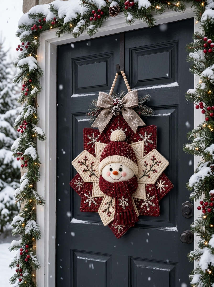 Snowflake Snowman Wall Hanging Quilt Pattern PDF