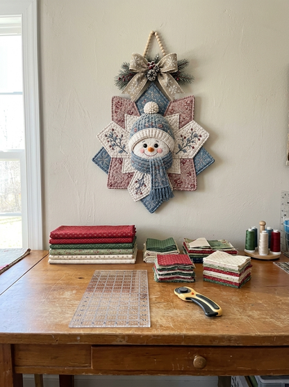 Snowflake Snowman Wall Hanging Quilt Pattern PDF