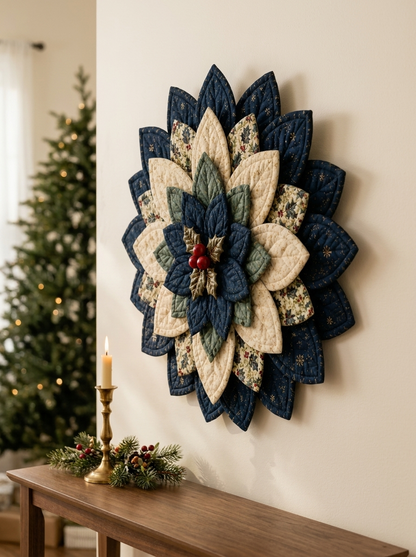 Christmas Midnight Bloom Wreath Quilt Pattern PDF
