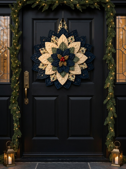 Christmas Midnight Bloom Wreath Quilt Pattern PDF