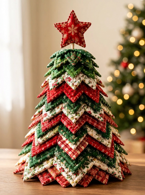 Layered Quilted Christmas Tree Pattern PDF