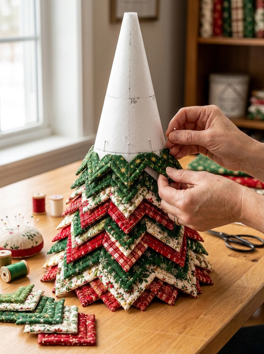 Layered Quilted Christmas Tree Pattern PDF