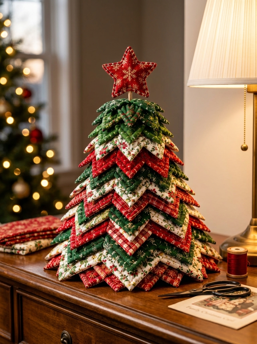 Layered Quilted Christmas Tree Pattern PDF