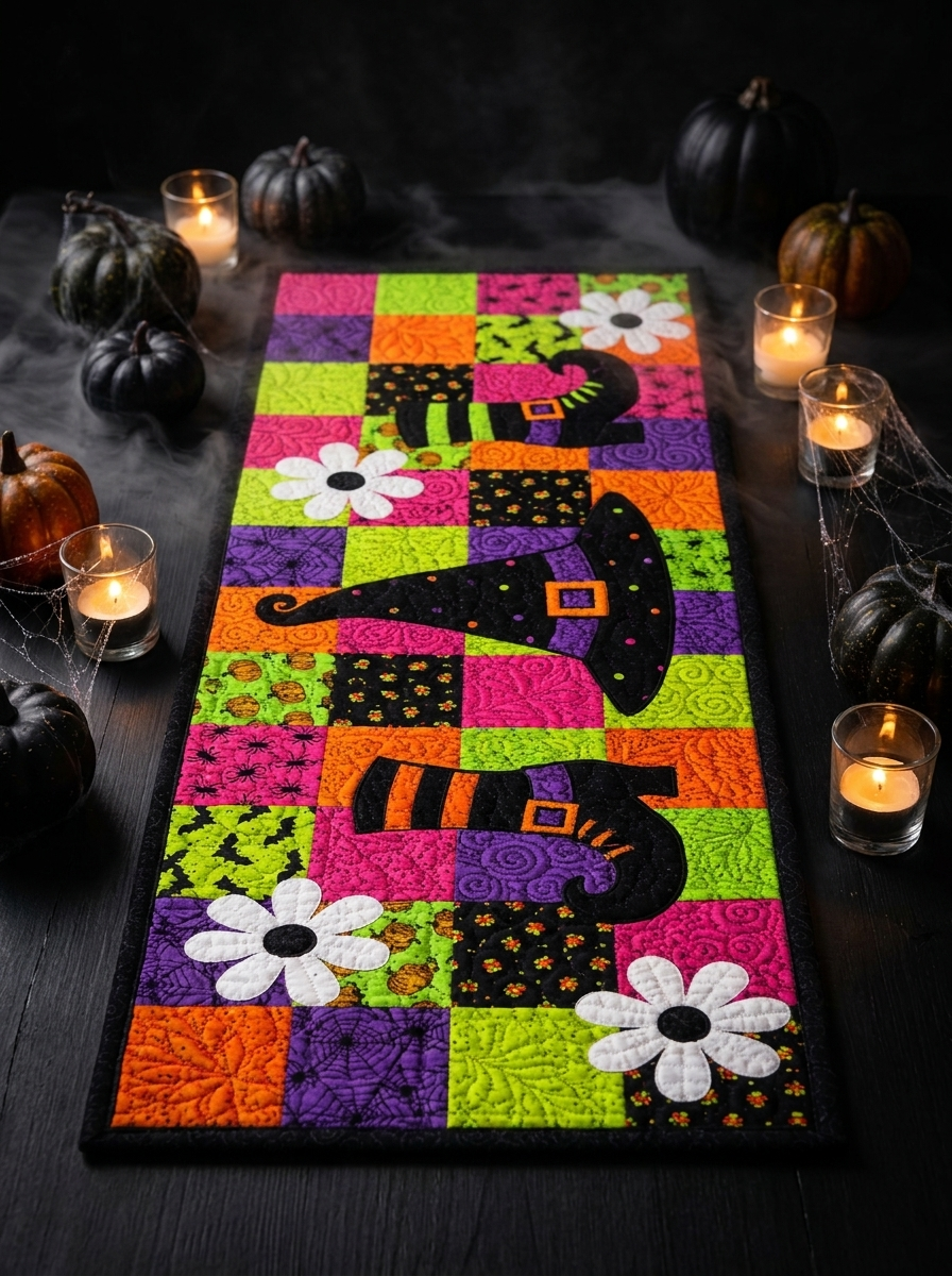 Halloween Witch Hat & Boots Table Runner Pattern