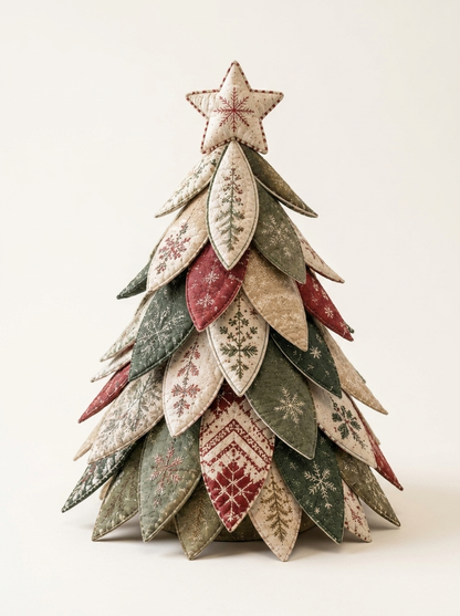 Layered Quilted Petal Christmas Tree Sewing Pattern PDF