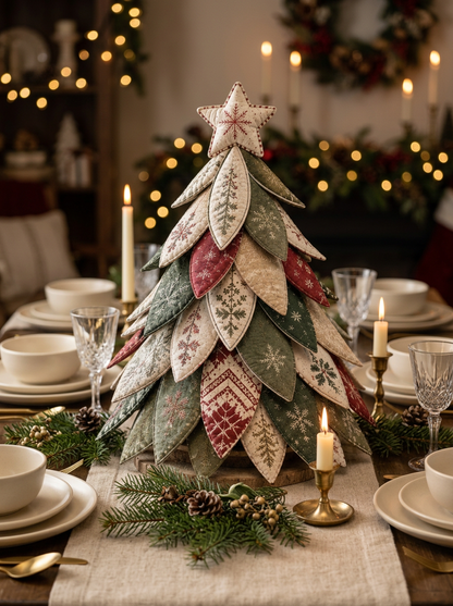 Layered Quilted Petal Christmas Tree Sewing Pattern PDF