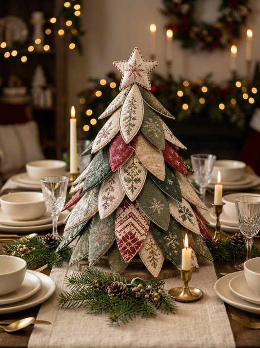 Layered Quilted Petal Christmas Tree Sewing Pattern PDF