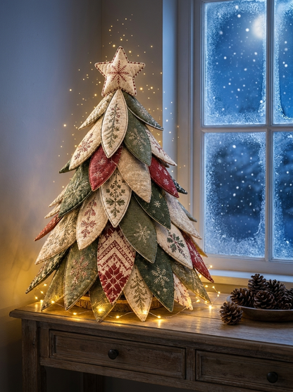 Layered Quilted Petal Christmas Tree Sewing Pattern PDF