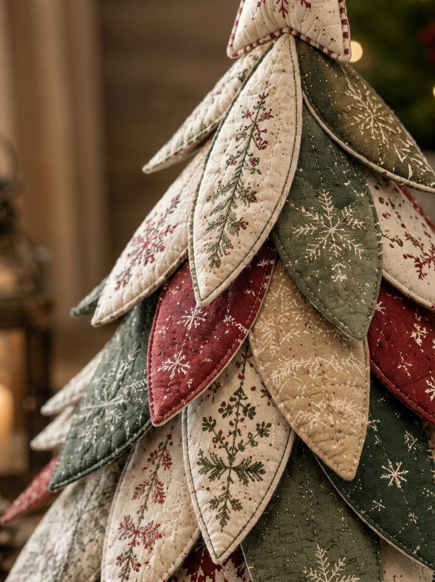 Layered Quilted Petal Christmas Tree Sewing Pattern PDF