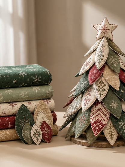 Layered Quilted Petal Christmas Tree Sewing Pattern PDF
