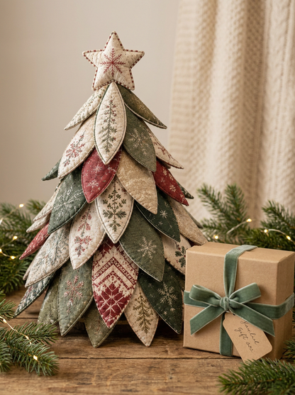 Layered Quilted Petal Christmas Tree Sewing Pattern PDF
