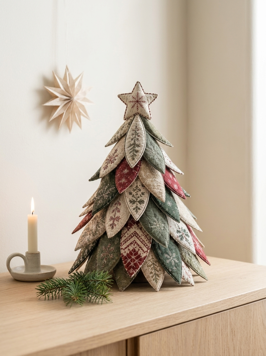 Layered Quilted Petal Christmas Tree Sewing Pattern PDF