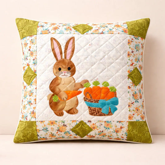 Easter Bunny Quilt Pillow Pattern PDF | Spring Appliqué Design